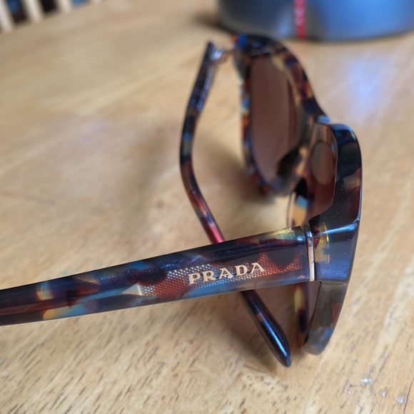 PRADA sunglasses SPR 16P NAG BROWN TEAL 140mm pre-owned, with case - Picture 9 of 13